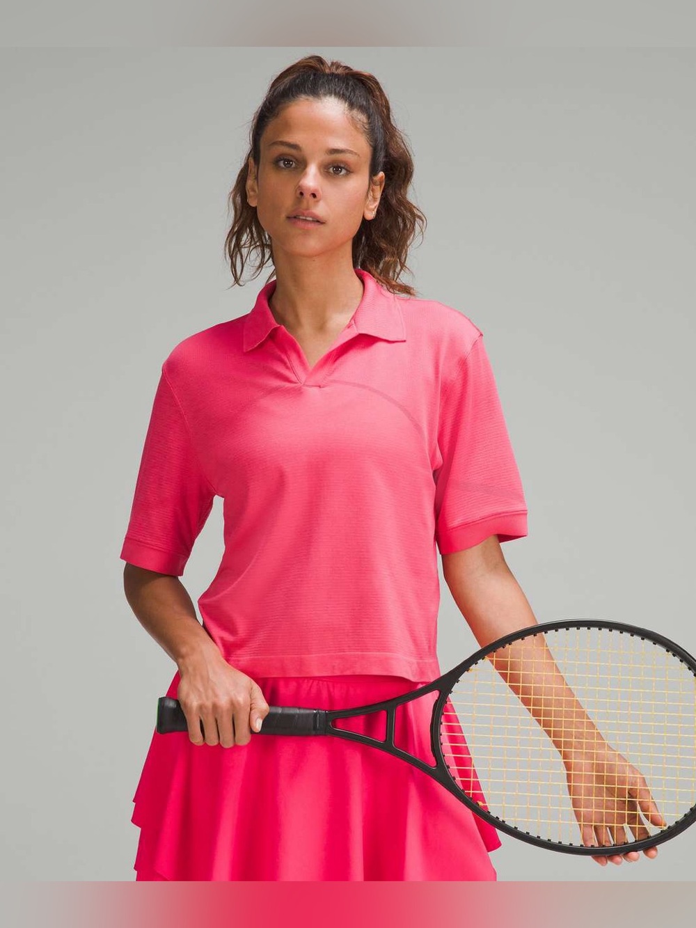 Lululemon Swiftly Tech Relaxed Fit Polo Shirt size 4 Lip Gloss LIPG